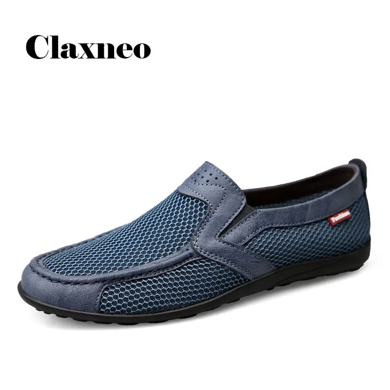 Мужские сетчатые туфли CLAXNEO Повседневные Дышащие лоферы на плоской подошве без