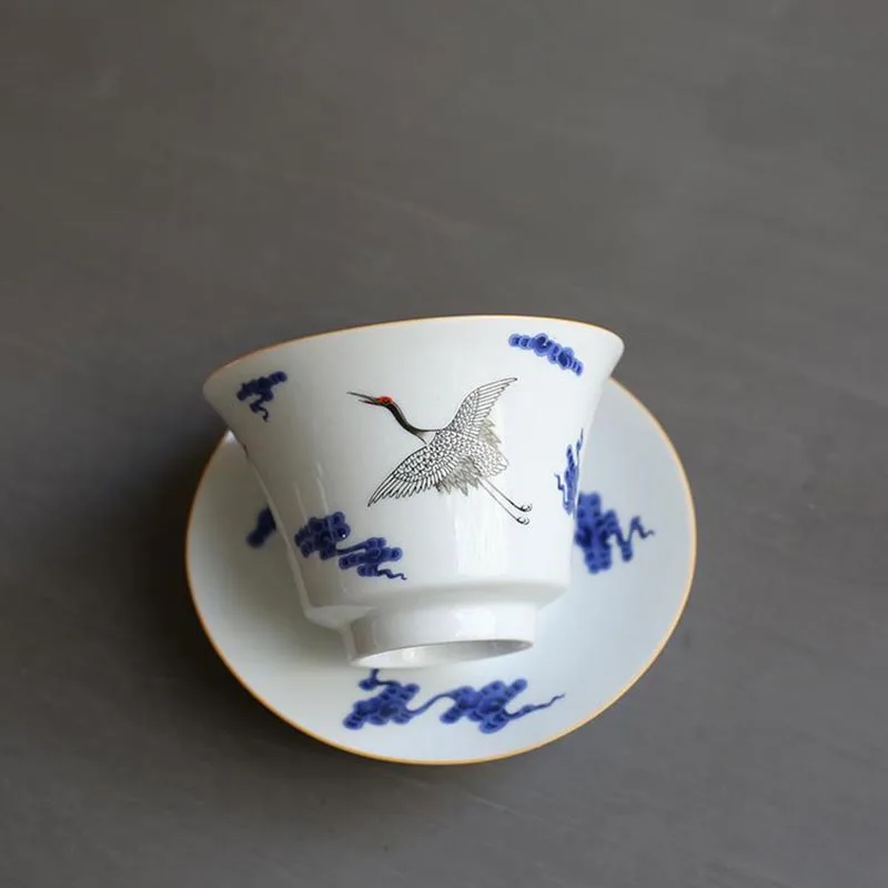 110 мл сине белый фарфор Gaiwan китайская фотография чайный чайник для чая посуда