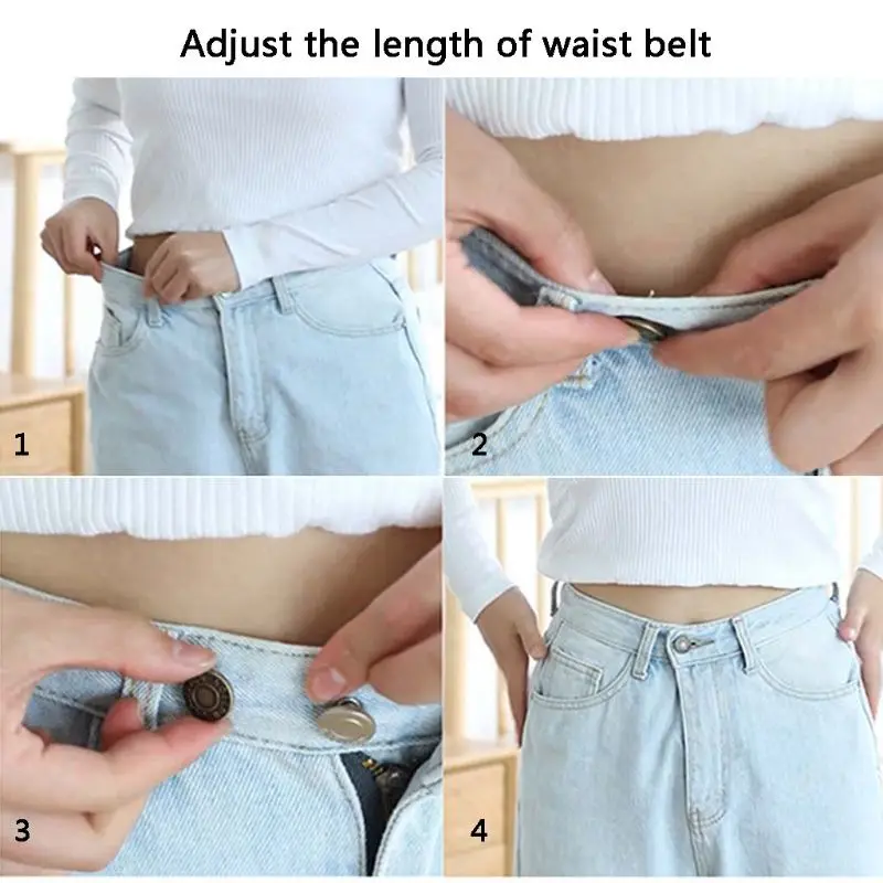 8Pcs/bag Metal Jeans Button Pants Trousers Increase Reduce Waist Buttons DIY Kit | Дом и сад