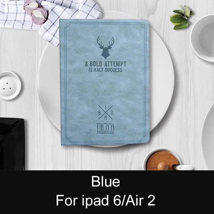 Blue Essidi для ipad 9,7 защитный чехол для планшета из искусственной кожи чехол для ipad 6 Air 2 Smart Auto Wake and Sleep Складная подставка - Цвет: Blue