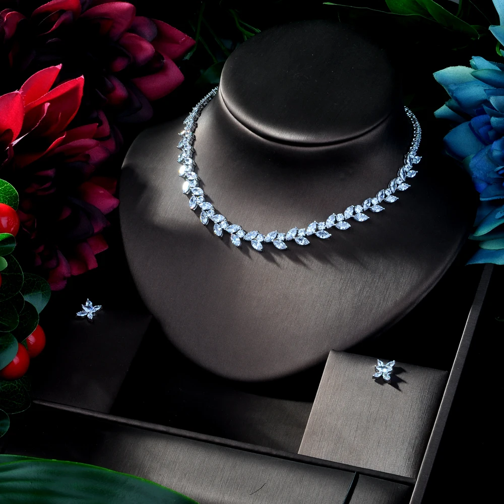 HIBRIDE изысканный кубический цирконий Свадебная вечеринка набор ювелирных изделий