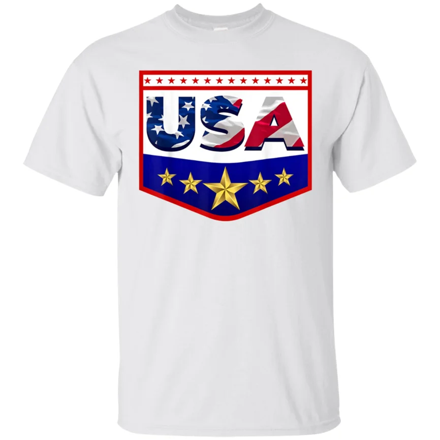 Патриотическая США американский флаг 4 июля Красная белая и синяя футболка с