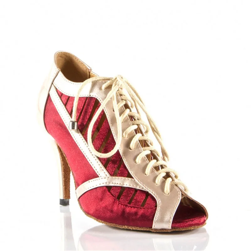 Для женщин сальса вечерние бальные туфли Туфли с красной Латинская танцевальная