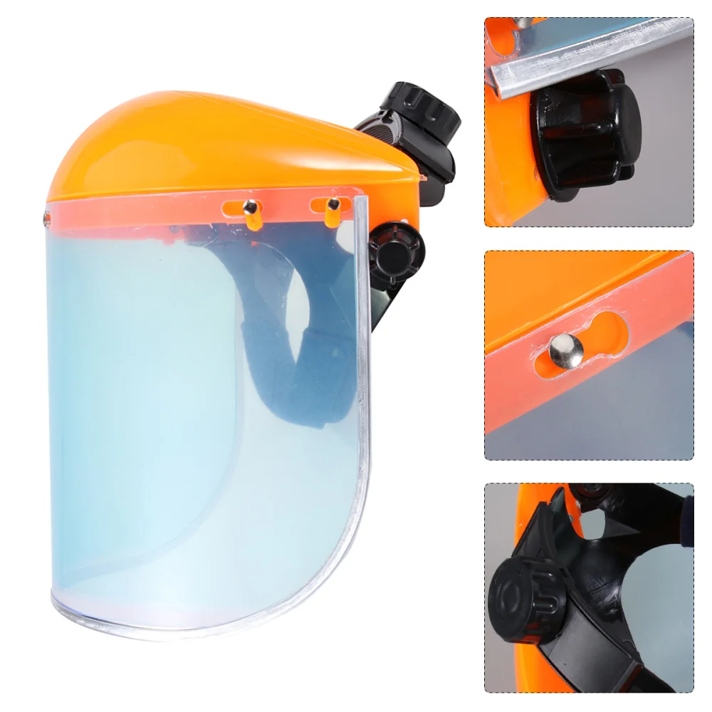 

Grass Cutting Safety PVC Mask Proof Mask Face Protective Screen (Orange)