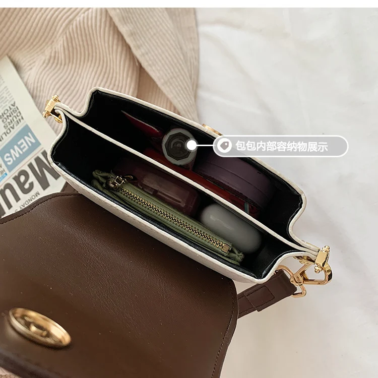 

Niche Design Premium Texture Bag Female 2021 New Fashion Square Bag All-match Messenger Bag Mobile Phone Bag Width: 15.5cm