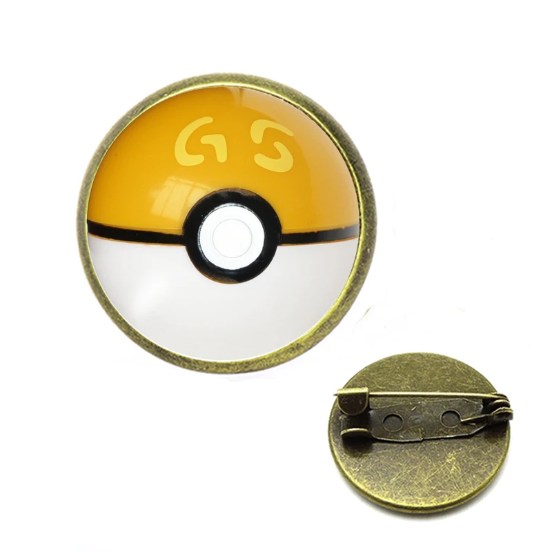 Pokeball Броши с изображением эльфа мяч покебалл Стекло булавка кабошоном аниме