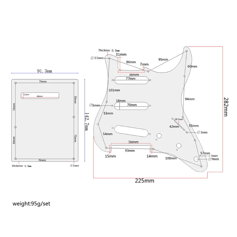 

Real Rosewood SSS Strat Guitar Pickguard Guitar N0HA