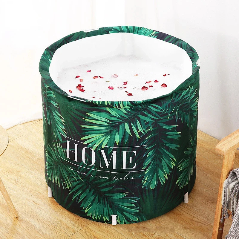 

PVC Bathtub Portable Folding Large Adult Tub Foldable Bath Bucket Baby Swimming Pool Insulation Separate Family Bathroom SPA Tub