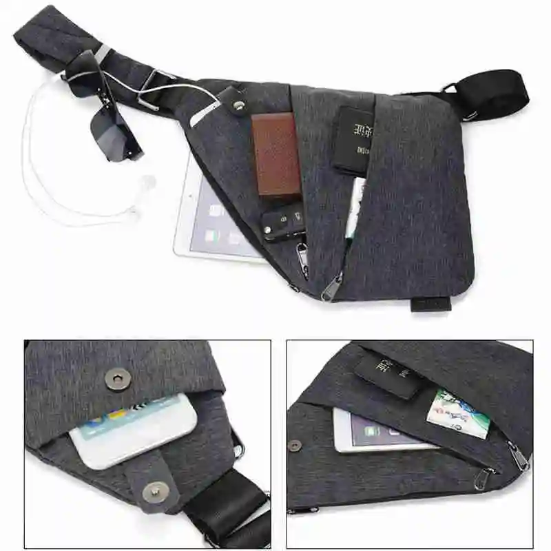 

1PCS Waterproof Chest Bag Travel Nylon Shoulder Messenger Back Anti-theft Shoulder Pack Bag Right Outdoor Sling Holster Hunting