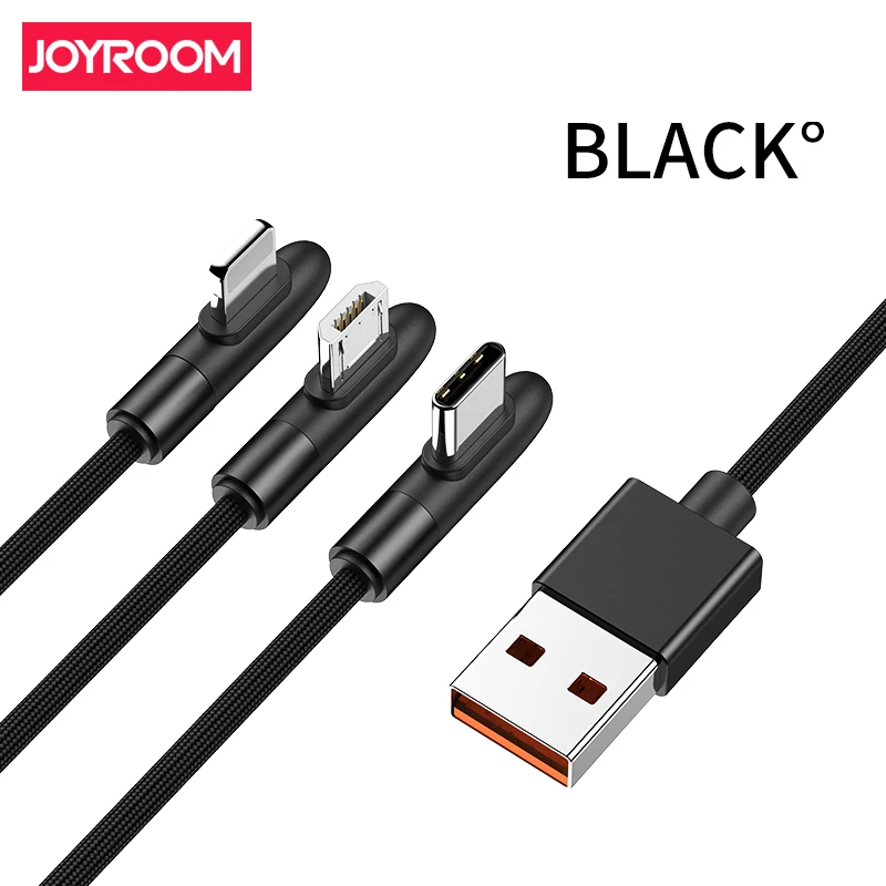 Triple Black Joyroom JR-S-M98K, 1,2 м, 2 м, вес нетто г, алюминиевый сплав+ Плетеный материал, кабель для быстрой зарядки от одного до трех - Цвет: Triple Black
