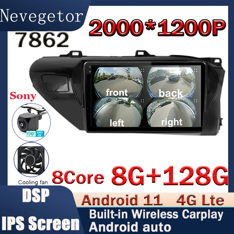 

10.1" Android 11.0 RAM2G Car GPS DVD Player For Toyota Hilux Revo LHD 2016 2019 Car Radio Multimedia Navigation Stereo Head Unit