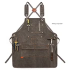 Delantal de lona de algodn, унисекс, регулируемый, de cuero colgante cuello Hotel, cafeteria barberia panaderia Bar camarer