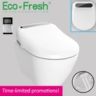 Ecofresh LED wc светильник ed Smart, удлиненное U сиденье для унитаза, электрическое сиденье для биде, светодиодный светильник с подогревом, стирка, массаж, для женщин и детей
