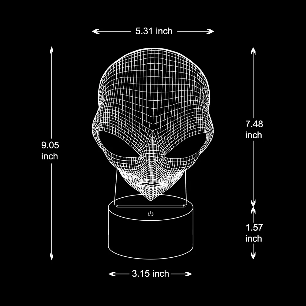 3d лампа в виде Инопланетянина на Хэллоуин светодиодный ночник с USB разноцветный