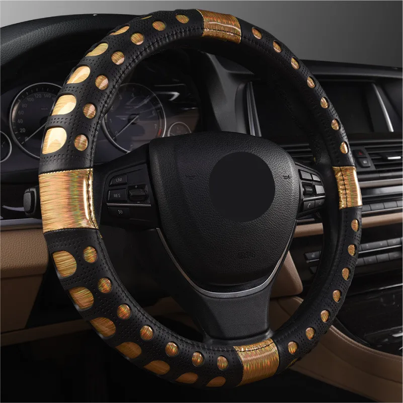 Модный кожаный чехол для руля автомобиля с лазерной обработкой 38 см