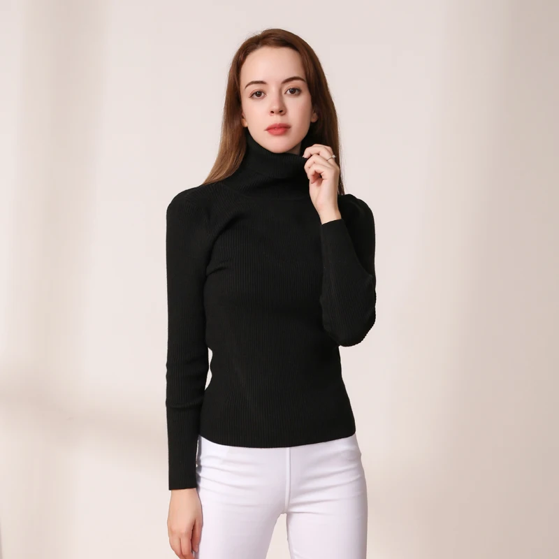 

Clothing Female 2022 Clothes Women's Sweater Ladies Style Winter Cropped Turtleneck Outerwear Blouses Knitted Tops Basic Jumpers