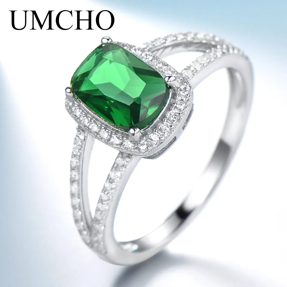UMCHO 925 ювелирные изделия из настоящего стерлингового серебра прямоугольные нано