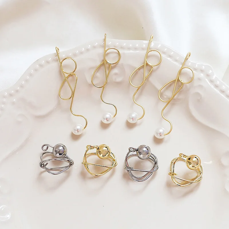 

10pcs Alloy Irregular Hollow Out Winding Pearl Pendant For DIY Handmade Necklace Bracelet Earrings Jewelry Accessories