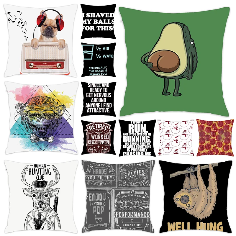 

[Douladou] Colourful Plants Pillow Case Polyester Decorative Pillowcase Rainbow Throw Pillow Case Kussensloop Almohada 45x45CM