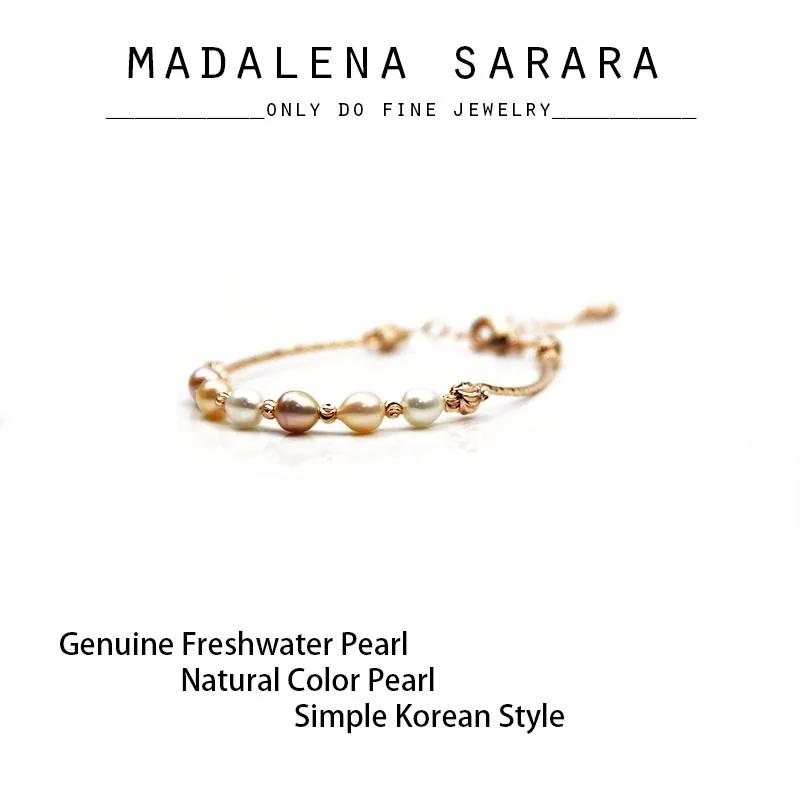 7-8 мм настоящий пресноводный жемчужный браслет из бисера 2 шт./лот браслет-цепочка