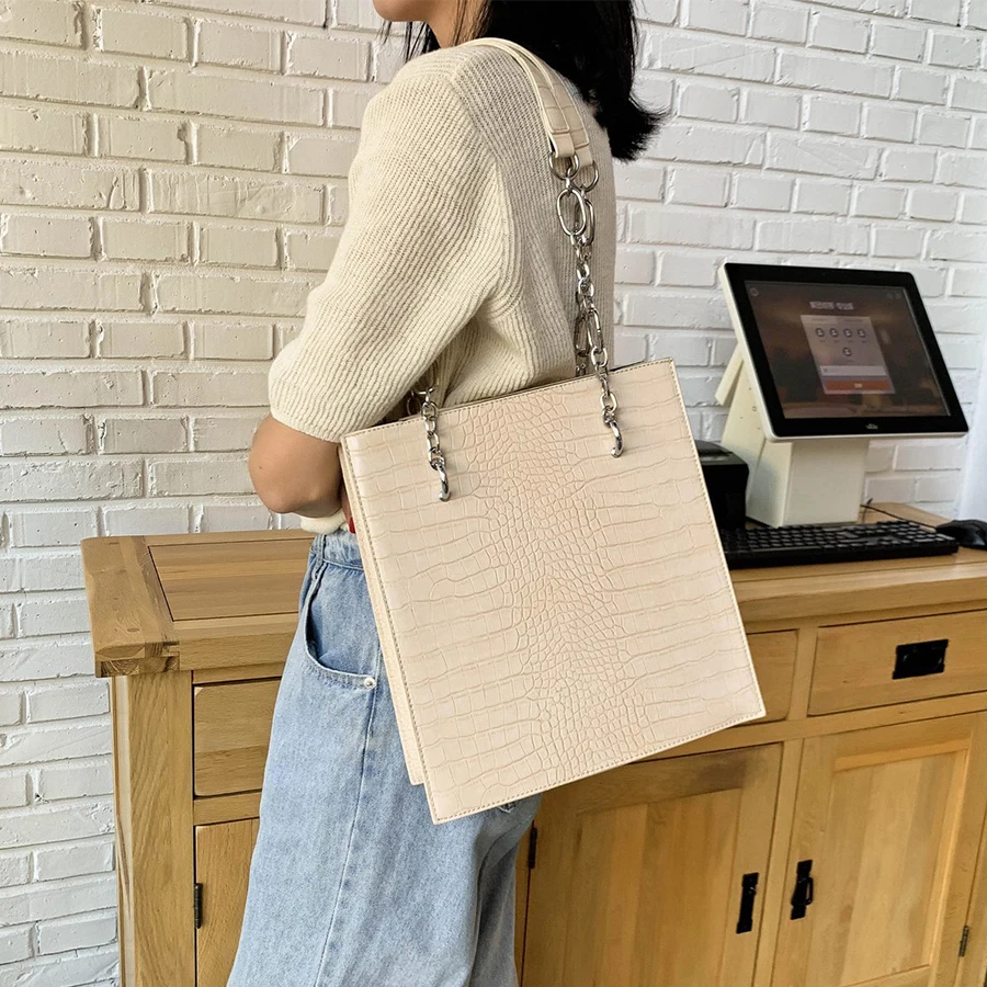 

Large Capacity Women Handbags Vintage Alligator Pattern Shoulder Bags Female Tote Bag Ladies Design Big Small Handbag Travel Bag