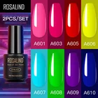 Набор гель-лаков ROSALIND, 2 шт.компл., гибридные лаки для ногтей, полуперманентный отмачиваемый лак для ногтей, базовое и топовое покрытие, комплект лаков