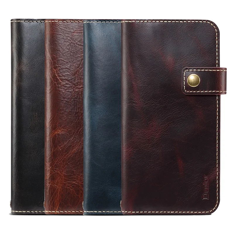 

Real Genuine Leather Flip Case For iPhone 12 Pro Max Mini 11 Phone Luxury Retro Vintage Magnet Strap Card Cover Shell Accessory