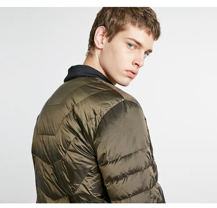 JackJones Мужская зимняя бейсбольная куртка с воротником с тепловым пухом | 218412510