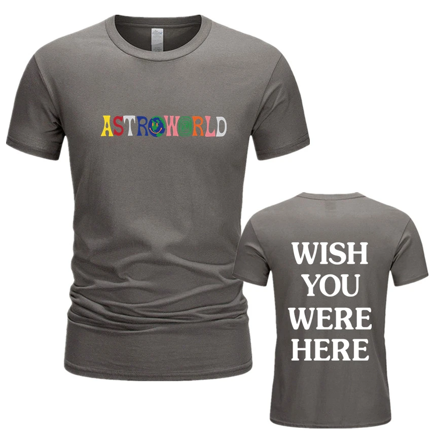 Принтом Трэвиса Скотта AstroWorld тур футболка для мужчин и женщин 1: 1 принтом