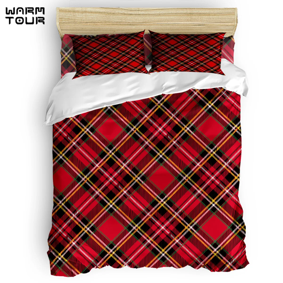 Пододеяльник Счастливого Рождества в клетку новогодний пододеяльник Комплект