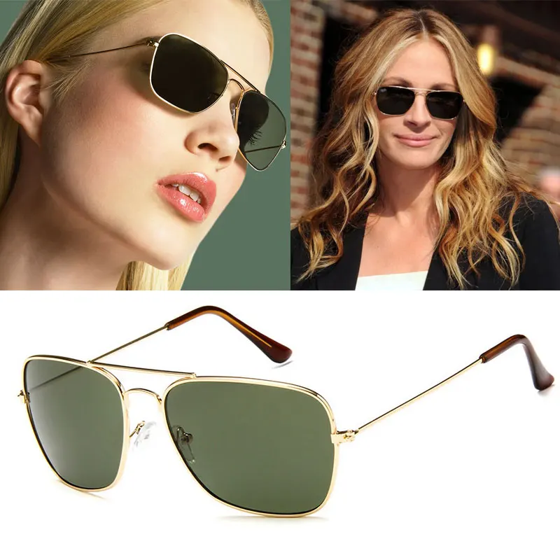 

AOZE Klassische 3136 CARAVAN Stil Platz Luftfahrt Sonnenbrille MÃ¤nner Vintage Retro Marke Design Sonnenbrille Oculos De Sol unis