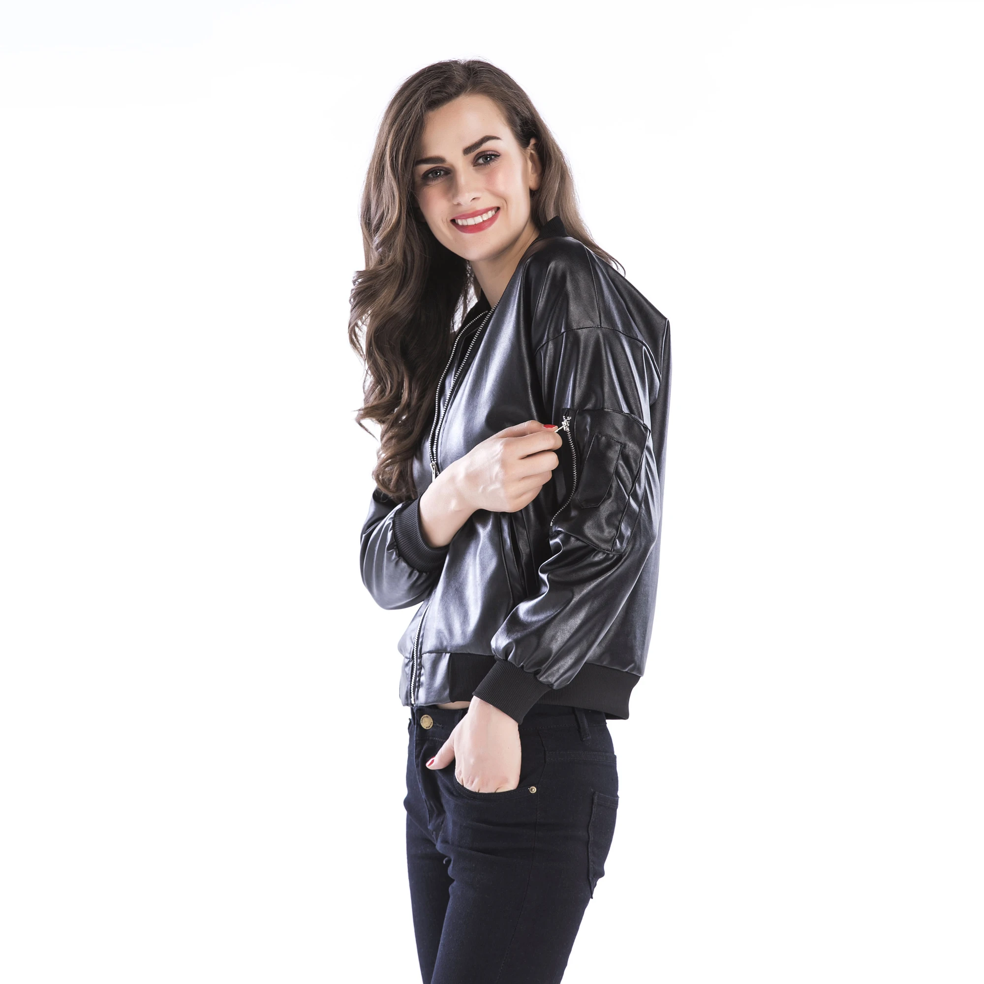 

KEKEMALI PU Leather Jackets Coats Women 2020 Spring Casual Zipper Motorcycle Outerwear Female Basic Streetwear Ladies Clothing