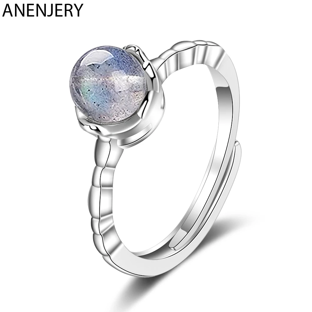 

Женское кольцо из серебра 925 пробы с лунным камнем