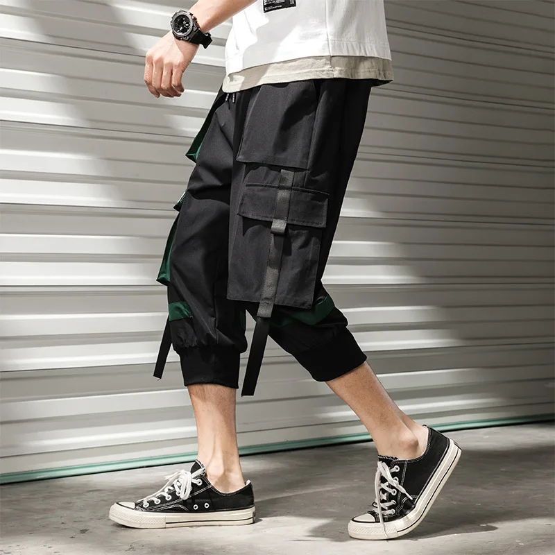 Мужские брюки карго длиной до середины икры в стиле хип хоп модель 2020 года летние