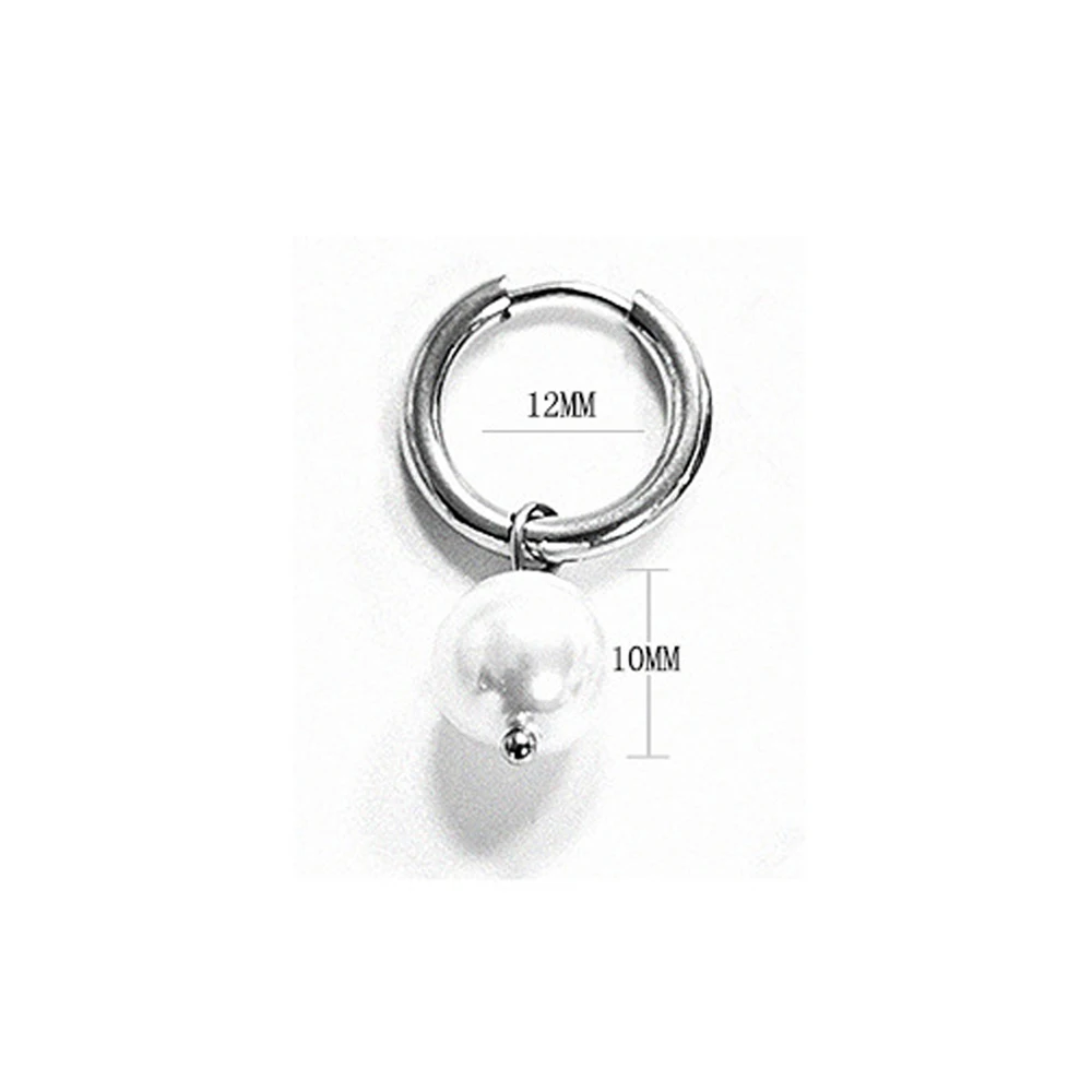 

Pearls Earrings For Women Wedding Luxury Design 316L Stainless Steel Circle Hoop Round Drop Earrings Girls Fashion Jewelry
