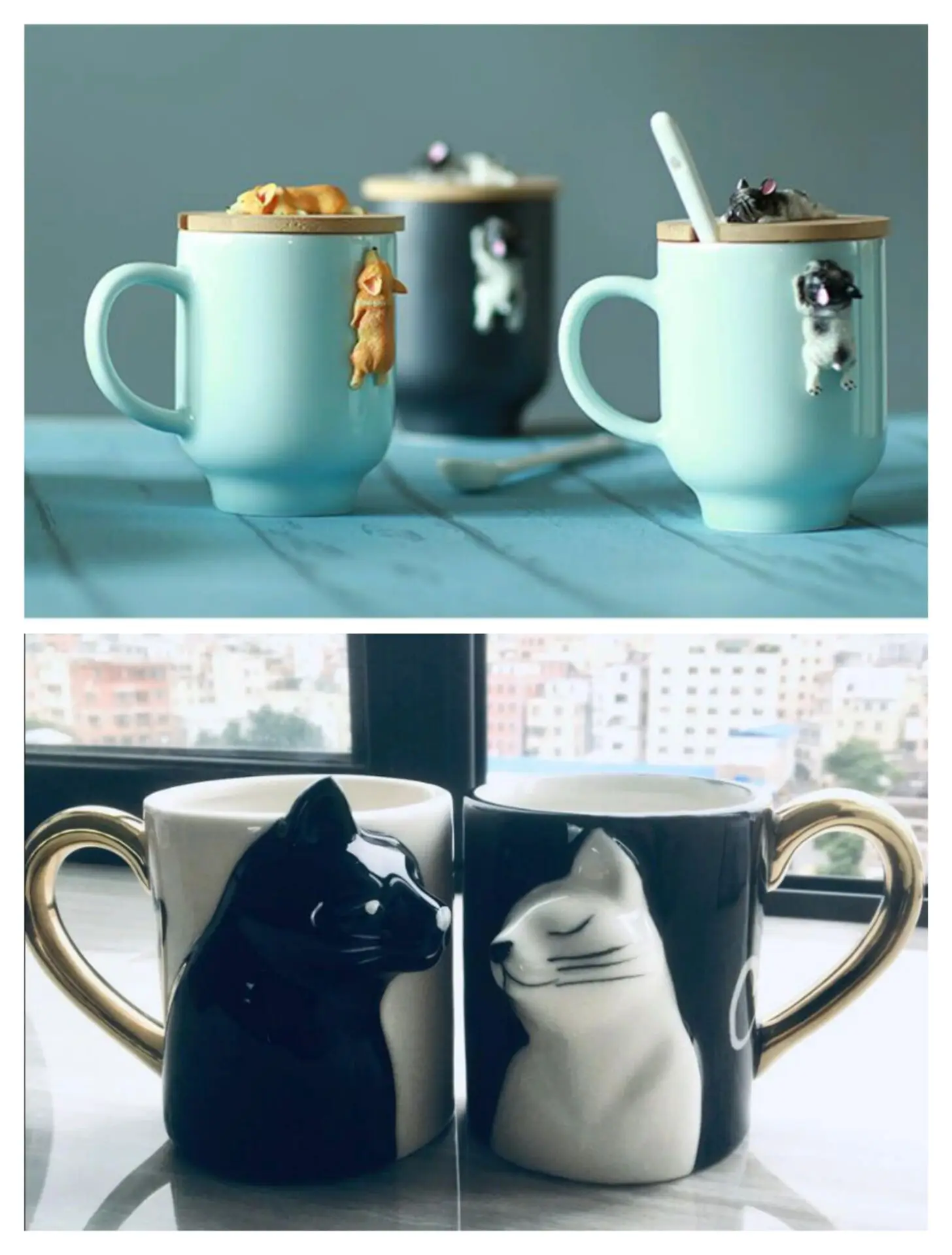 2 шт кофейная кружка ручной работы Kiss Cat, забавный чайный керамический набор чашек для жениха и невесты, подходящий подарок для помолвки и свадьбы