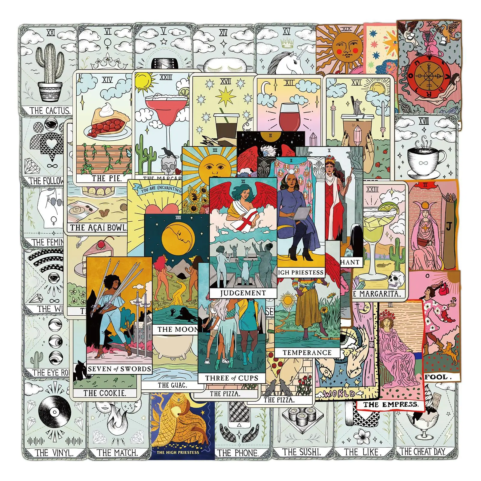 

10/30/50PCS New Tarot Card Graffiti Stickers Decoration Car Trunk Motorcycle Notebook Waterproof Stickers Decals Wholesale