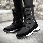 Женские ботинки 2021, зимняя обувь, женские ботинки с плюшевой подкладкой и меховой подкладкой, водонепроницаемые походные ботинки на шнуровке, удобная женская обувь