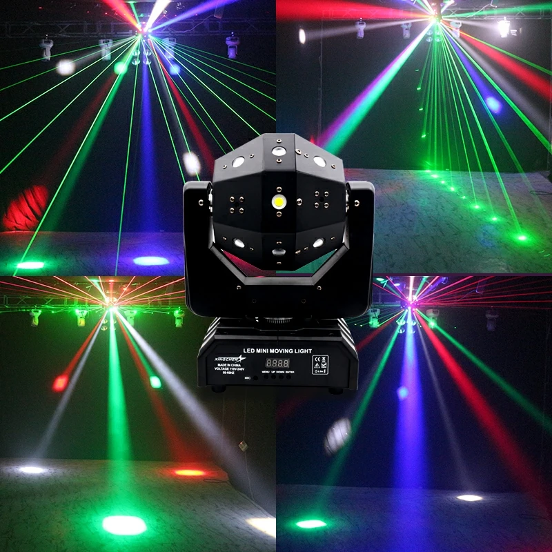 

Fast shipping 16*3W RGBW led stage effect laser football light beam strobe laser 3 in i projector for dj disco moving head