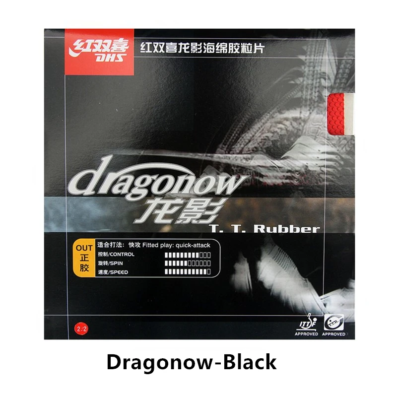 Black DHS dragonow, для настольного тенниса, резиновые прыщи, быстрая атака с губкой, для пинг-понга, tenis de mesa - Цвет: Black