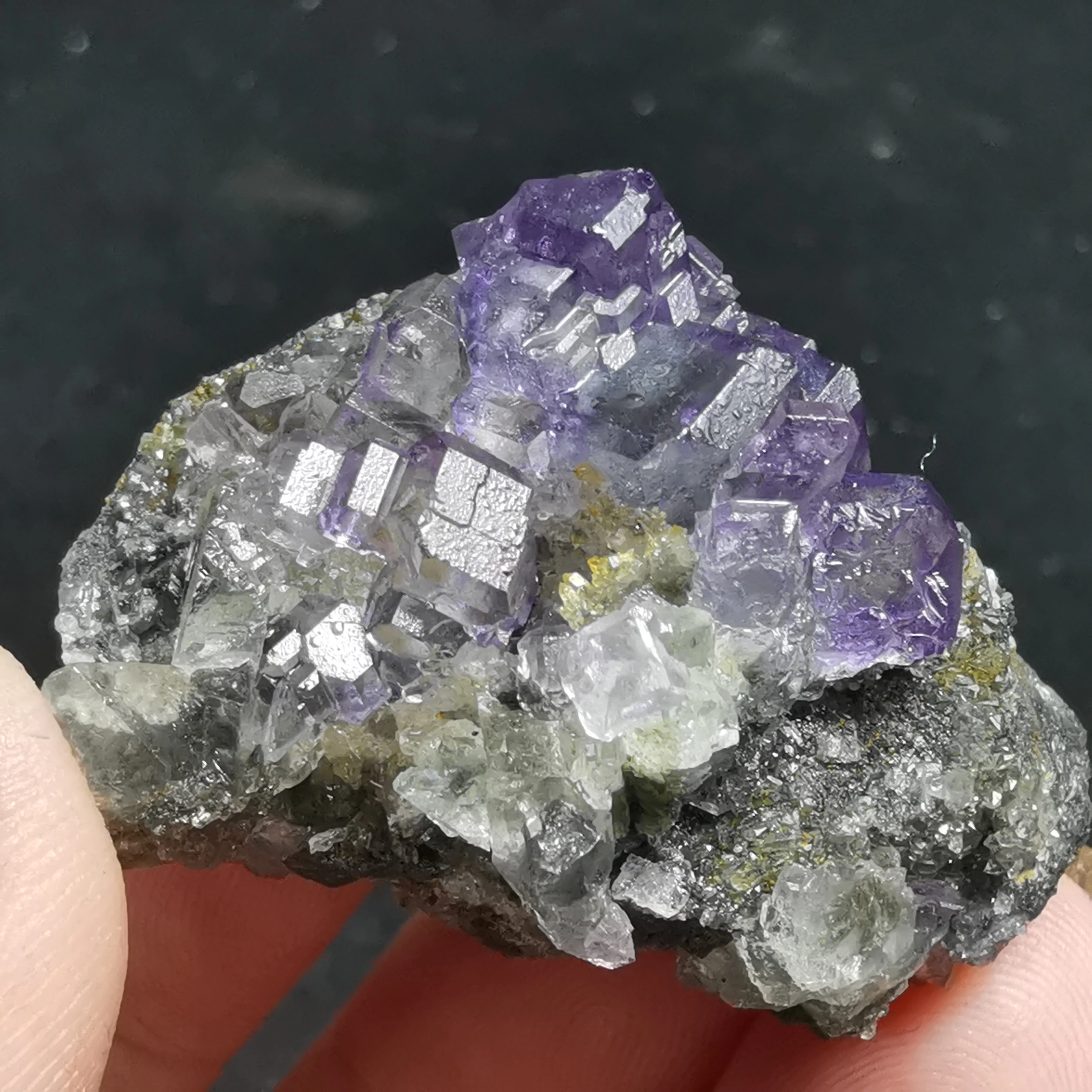 

22.2gNatural rare purple fluorite cluster mineral specimen stone and CRYSTAL HEALING CRYSTAL QUARTZ GEM