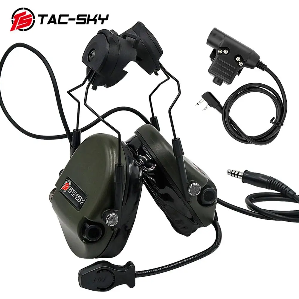 TAC-SKY TEA Hi-Threat Tier Tactical Helmet  Headphone Outdoor Hunting Tactical Calling Equipment Tactical Headset and  PTT U94
