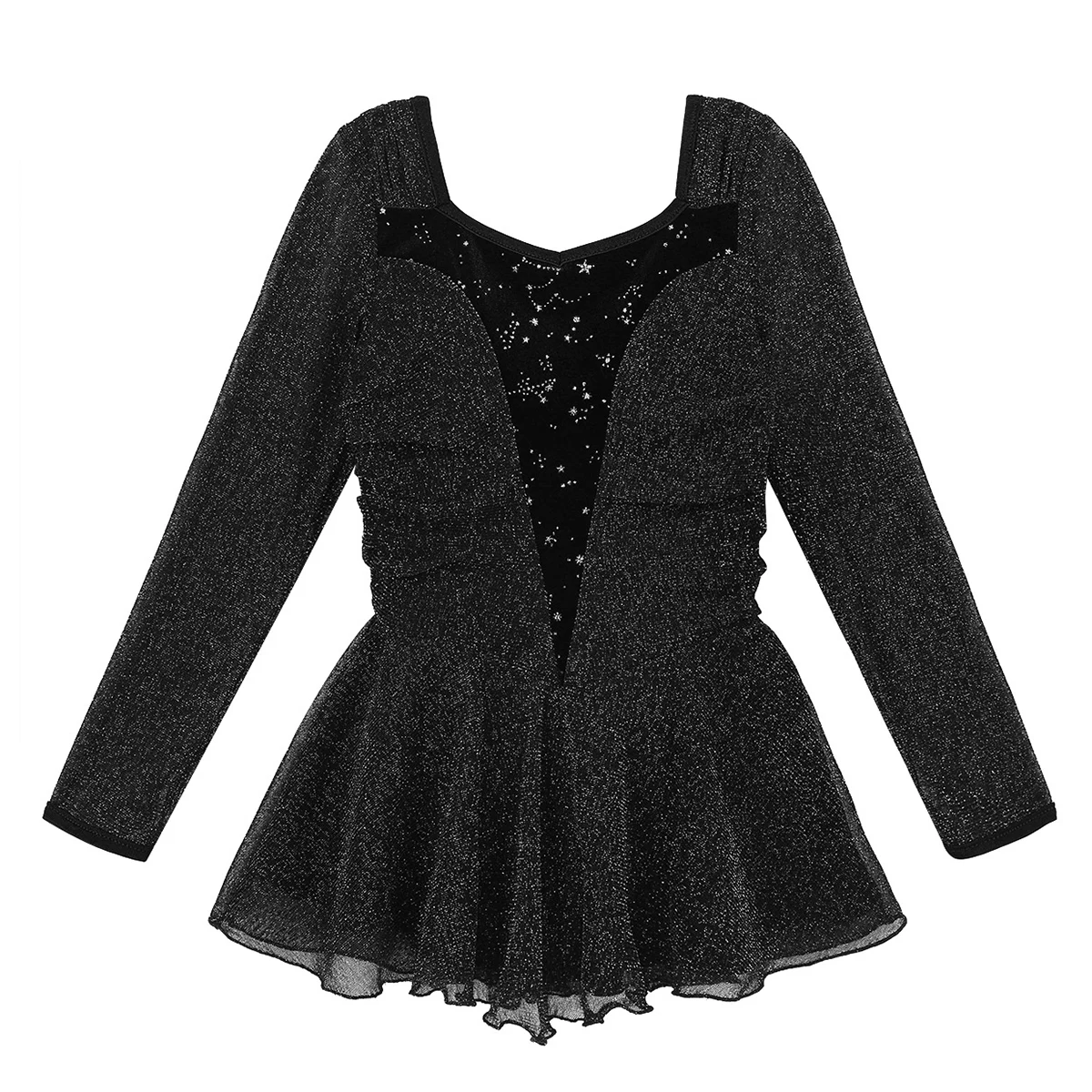 Трико детское для девочек FEESHOW блестящее бархатное трико с длинными рукавами и