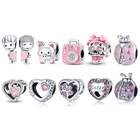 925 Оригинальное женское ожерелье-браслет plata с подвесками из серии розового серебра