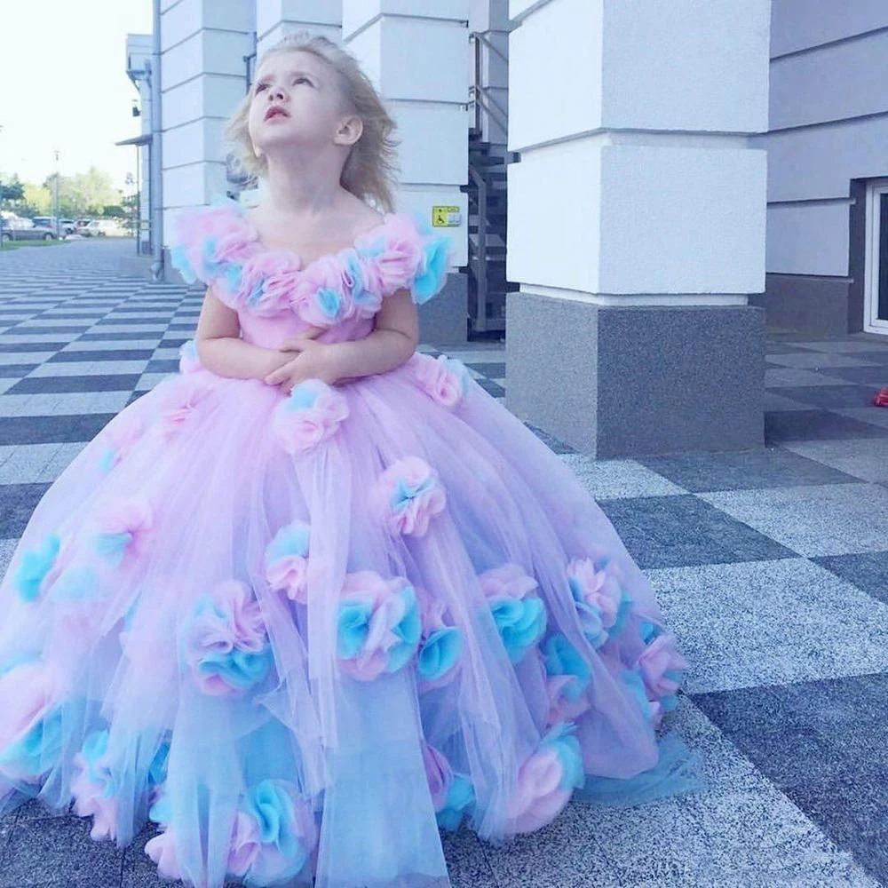 

UETEEY O-Neck Flower Girls Dresses Sleeveless Ball Gown Girl Birthday Dresses First Communion Dress New Year 2022 New Arrival
