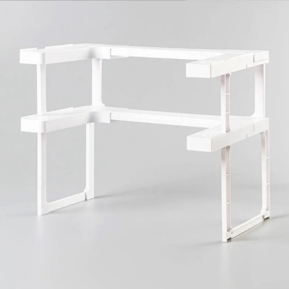 2 слоя Регулируемая полка кухонный Органайзер хранилище стеллаж емкость для