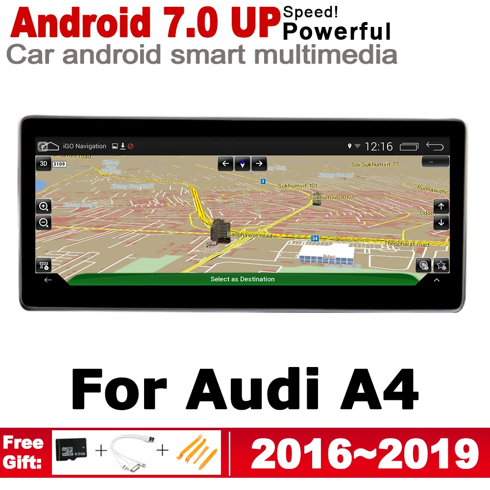 10 25 &quotHD экран стерео Android 7 0 up Автомобильный GPS навигатор карта для Audi A4 8W 2016 ~ 2019 MMI