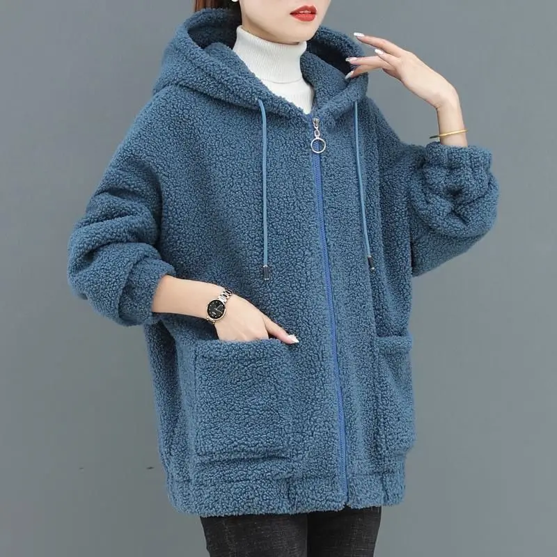 

Женский кашемировый свитер, корейский Свободный кардиган на молнии из овечьей шерсти, утепленный, для осени и зимы, 2021