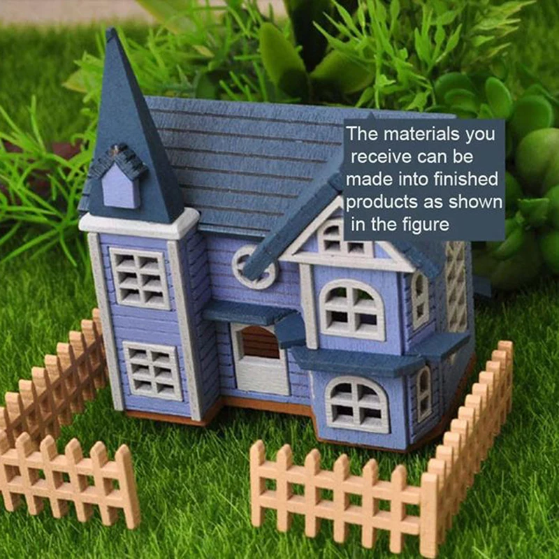 

Fairytale Town House DIY Handicraft Building Assemble Toy Crafts Furniture Kits Mini Wooden Dolls Miniature Accessories