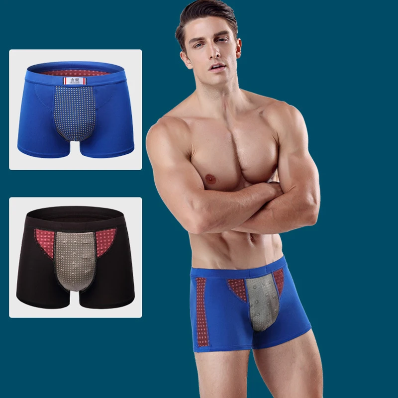 New silver containing fiber underwear mens 15 magnetics soft infrared healthy and breathable underpants male big size
